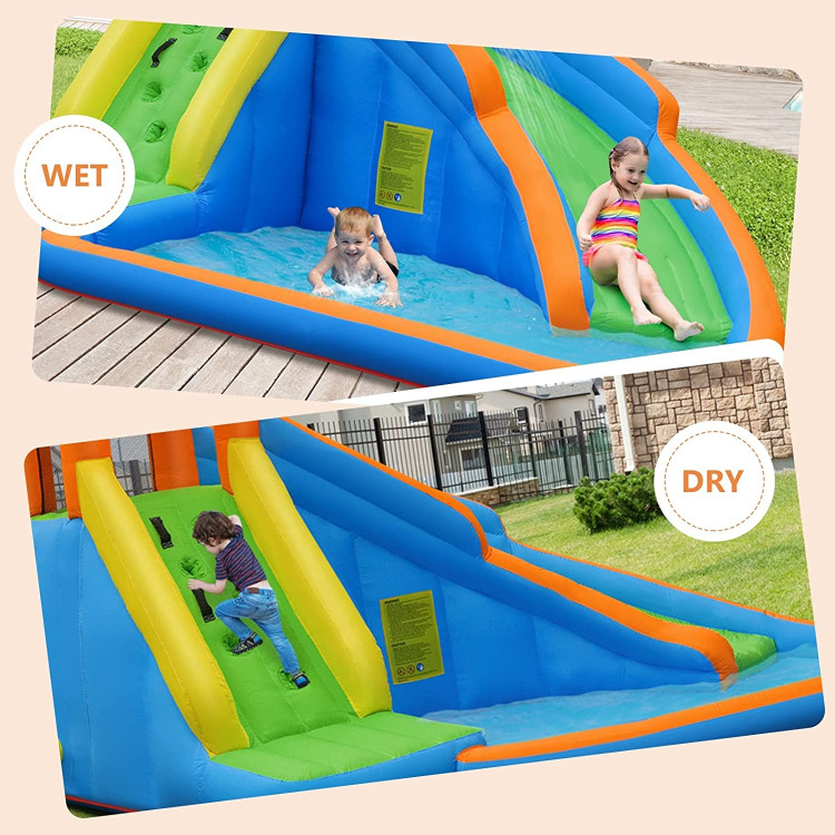 Kids Inflatable Water Slide Bouncing House with Carrying Bag and 480W BlowerCostway Gallery View 7 of 9
