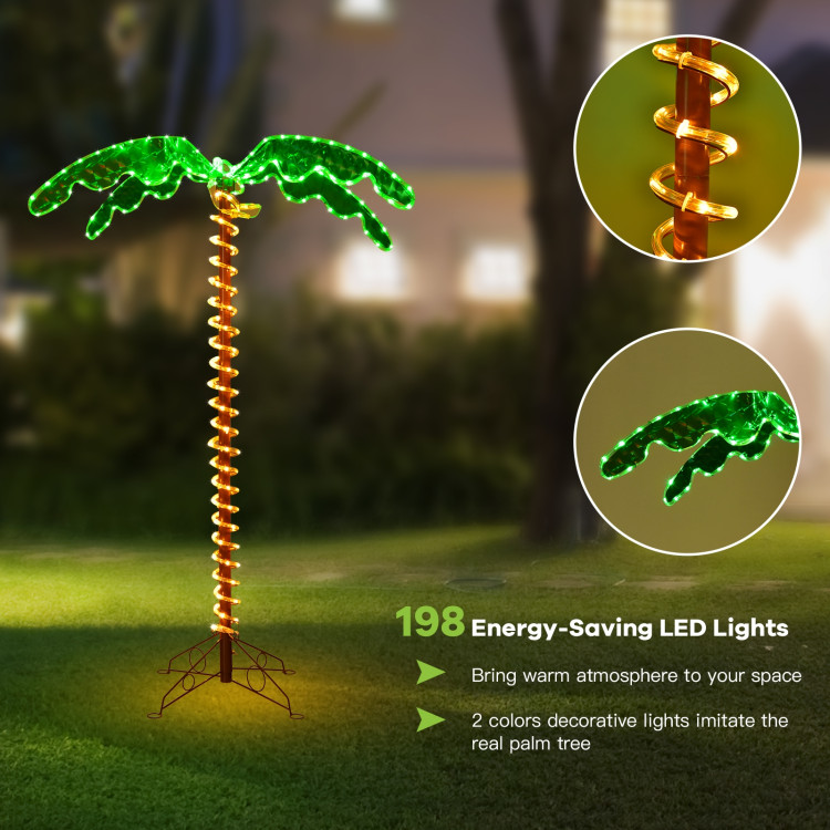5 Feet LED Pre-lit Palm Tree Decor with Light RopeCostway Gallery View 3 of 12