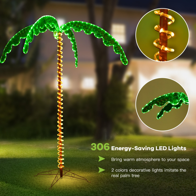 7 Feet LED Pre-lit Palm Tree Decor with Light RopeCostway Gallery View 3 of 12