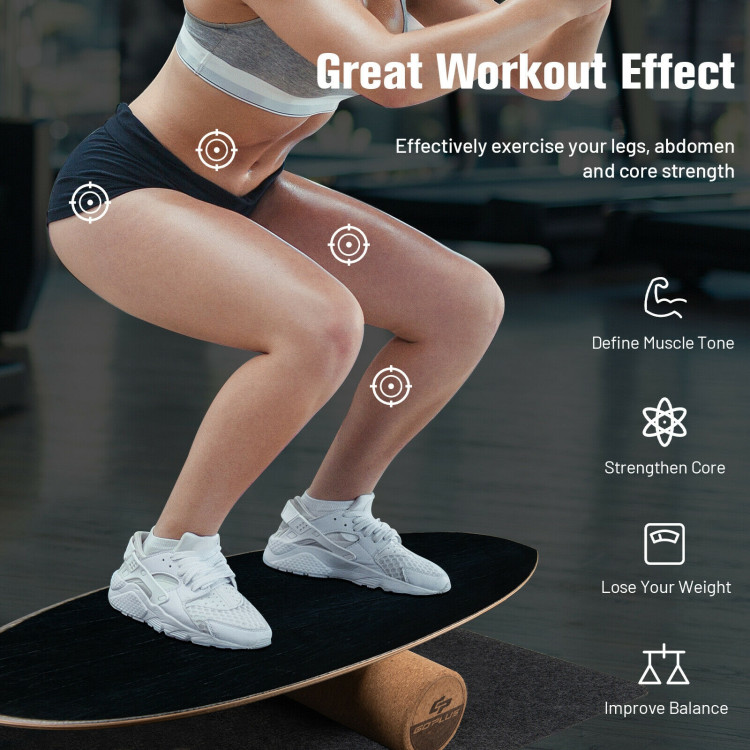 Balance Board Trainer for Core Strength-BlackCostway Gallery View 3 of 10
