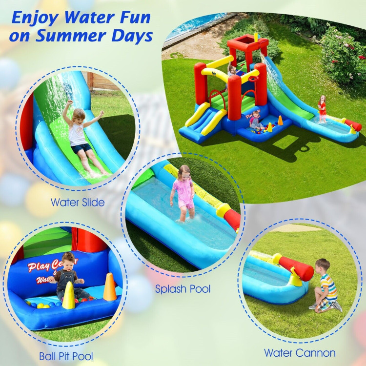 9-in-1 Inflatable Kids Water Slide Bounce House without BlowerCostway Gallery View 5 of 11