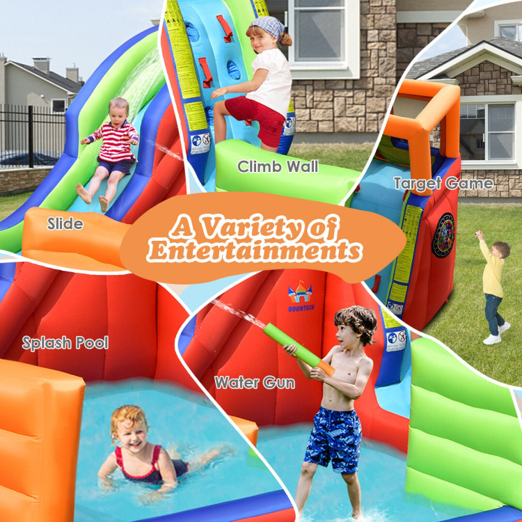 6-in-1 Kids Pirate Ship Water Slide Inflatable Bounce House with Water Guns Without BlowerCostway Gallery View 8 of 10