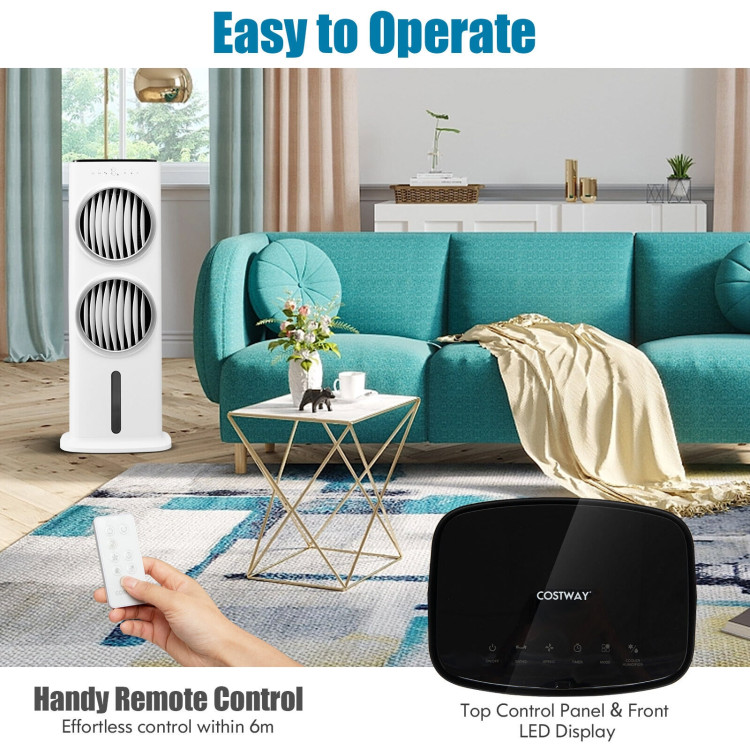 3-in-1 Evaporative Air Cooler with 9H Timer Remote-WhiteCostway Gallery View 5 of 10