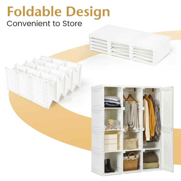 Foldable Closet Clothes Organizer with 8 Cubby StorageCostway Gallery View 8 of 9