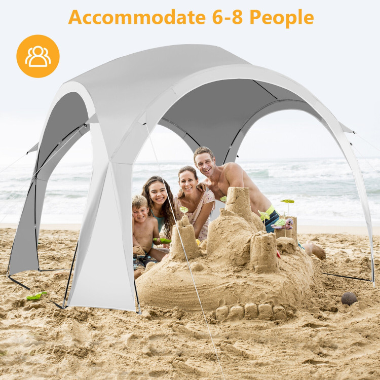 11 x 11 Feet Patio Sun Shade Shelter Canopy Tent Portable UPF 50+ Outdoor Beach-WhiteCostway Gallery View 8 of 11
