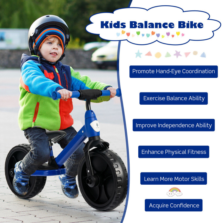 4-in-1 Kids Training Bike Toddler Tricycle with Training Wheels and  Pedals-BlueCostway Gallery View 5 of 11