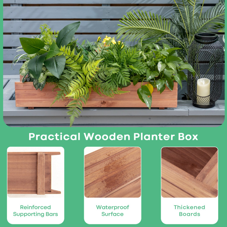 Wooden Decorative Planter Box for Garden Yard and WindowCostway Gallery View 8 of 10