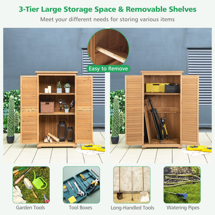 Garden Storage Closet Shed  Outdoor Utility Storage Cabinet