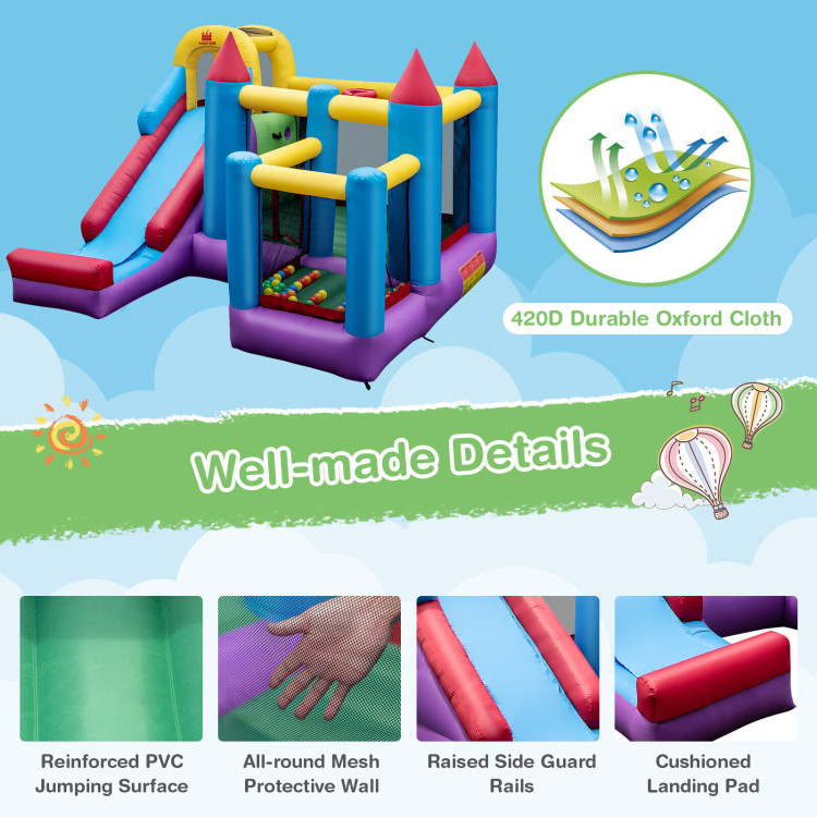 5-in-1 Inflatable Bounce Castle without BlowerCostway Gallery View 7 of 10