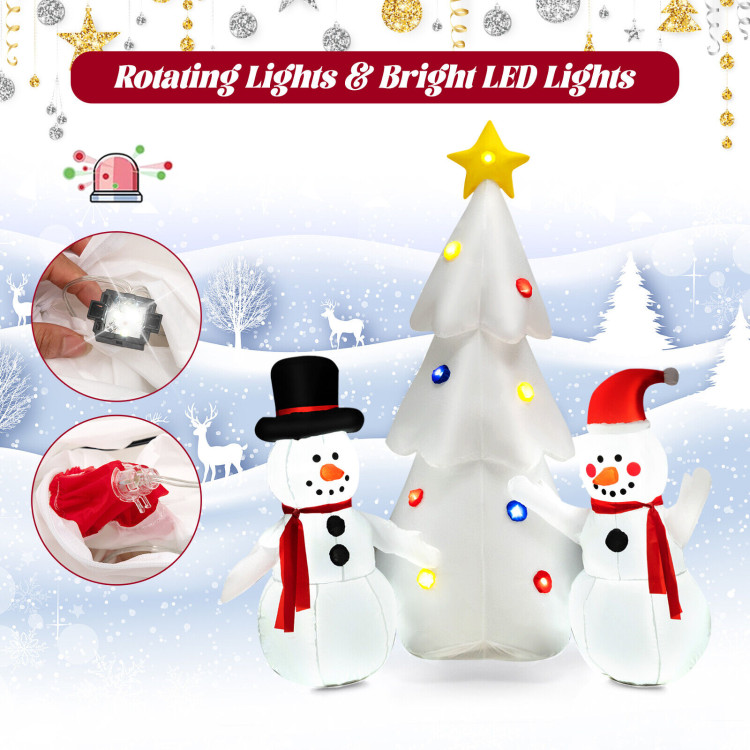Inflatable Christmas Double Snowmen Decoration with Built-in Rotating LED LightsCostway Gallery View 9 of 10