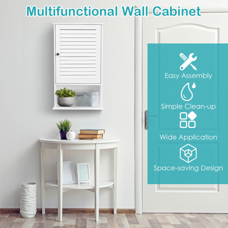 27.5" H Wall Hanging Bathroom Storage CabinetCostway Gallery View 3 of 10