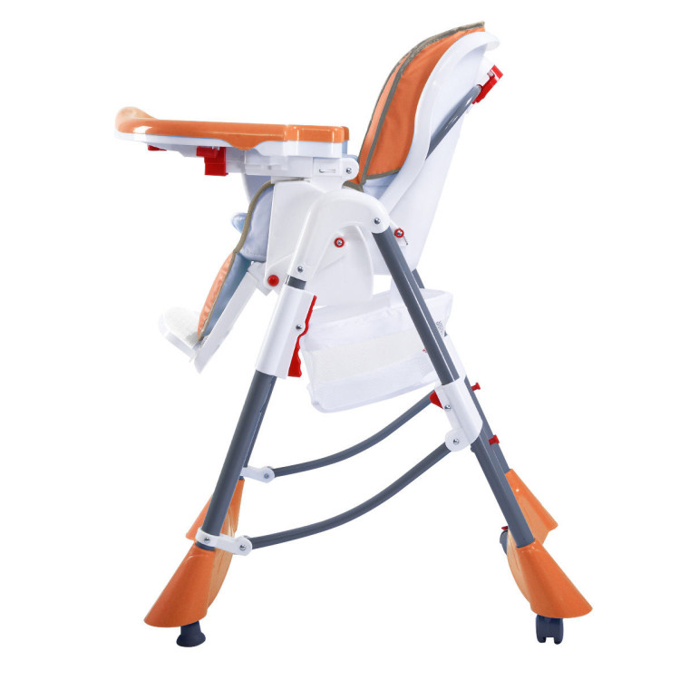 Portable Folding Baby High Chair Toddler Feeding Seat-orangeCostway Gallery View 19 of 24
