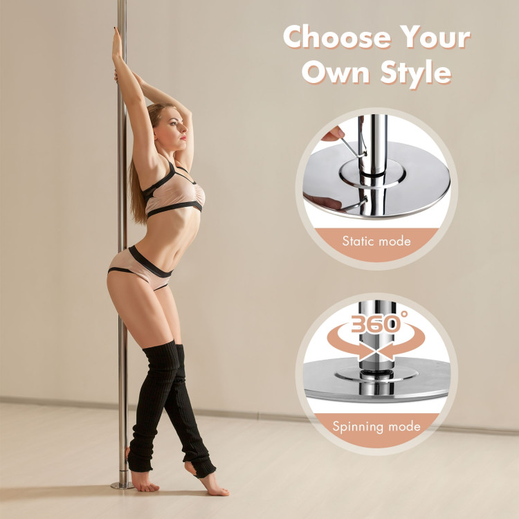 45mm Portable and Adjustable Professional Spinning Dance Stripper PoleCostway Gallery View 2 of 9