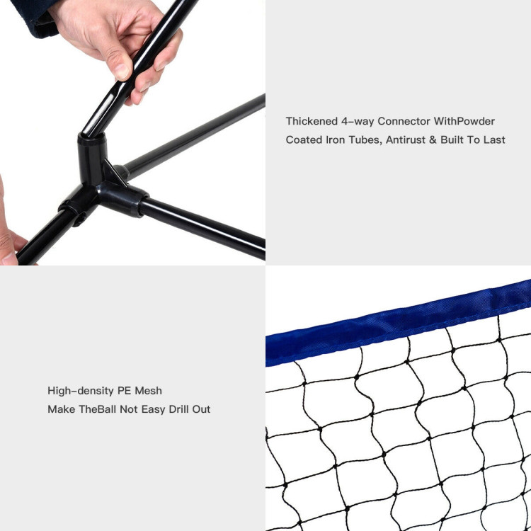 Portable 10 x 5 Feet Beach Badminton Training Net with Carrying BagCostway Gallery View 5 of 15