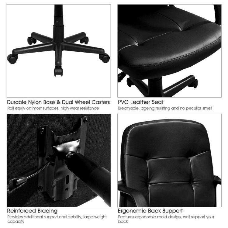 Ergonomic Mid-back Executive Office Chair Swivel Computer ChairCostway Gallery View 8 of 8