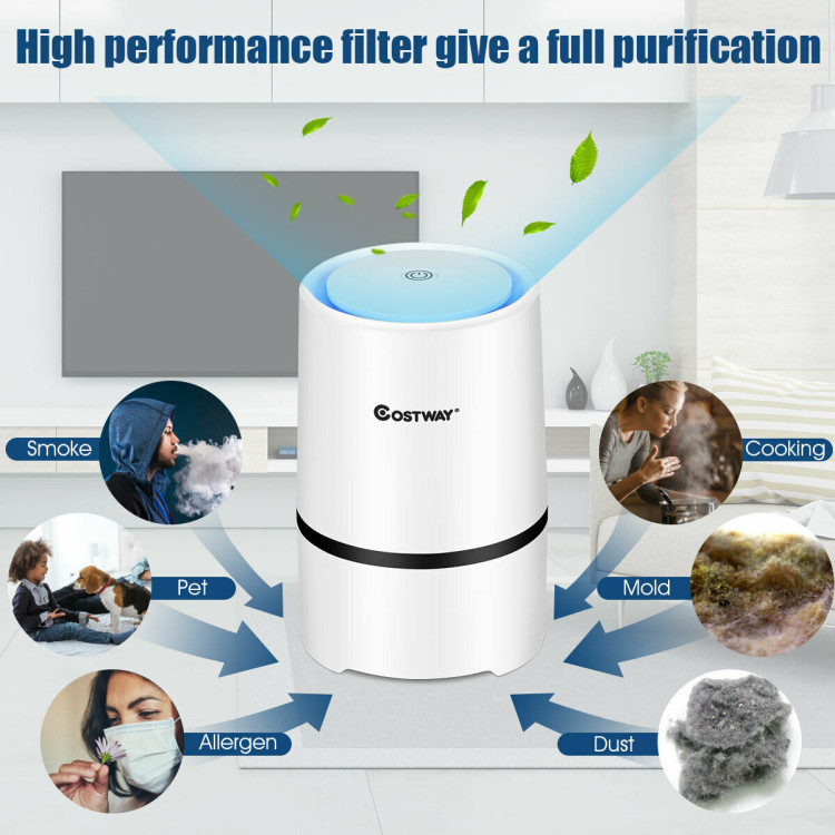 Mini Ionic  3-in-1 Composite HEPA Air PurifierCostway Gallery View 10 of 16