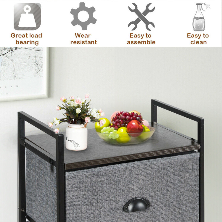3-in-1 Portable Multifunctional  Dresser with 8 Fabric Drawers and Metal RackCostway Gallery View 3 of 20