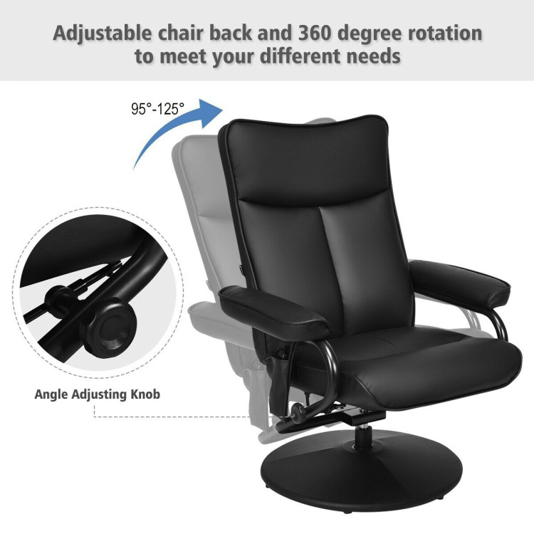 Electric Massage Recliner Chair with Ottoman and Remote ControlCostway Gallery View 7 of 10