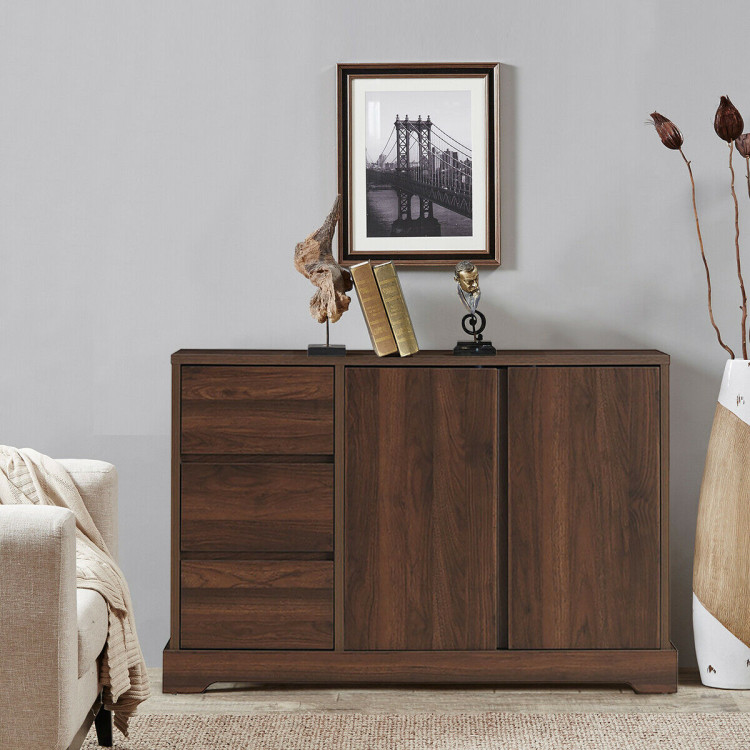Buffet Sideboard Storage Console Table with 3 Drawers and 2-Door CabinetsCostway Gallery View 8 of 12