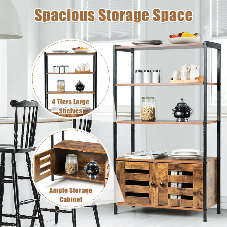 Industrial Storage Shelf with 2 Shutter DoorsCostway Gallery View 9 of 12