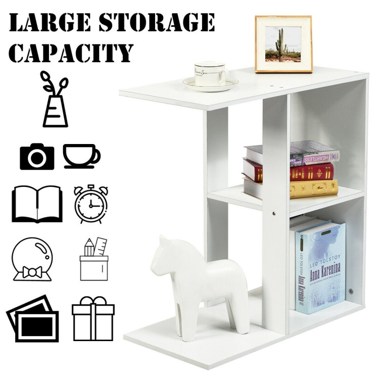 3-Tier Narrow Side Table with Storage ShelfCostway Gallery View 5 of 11