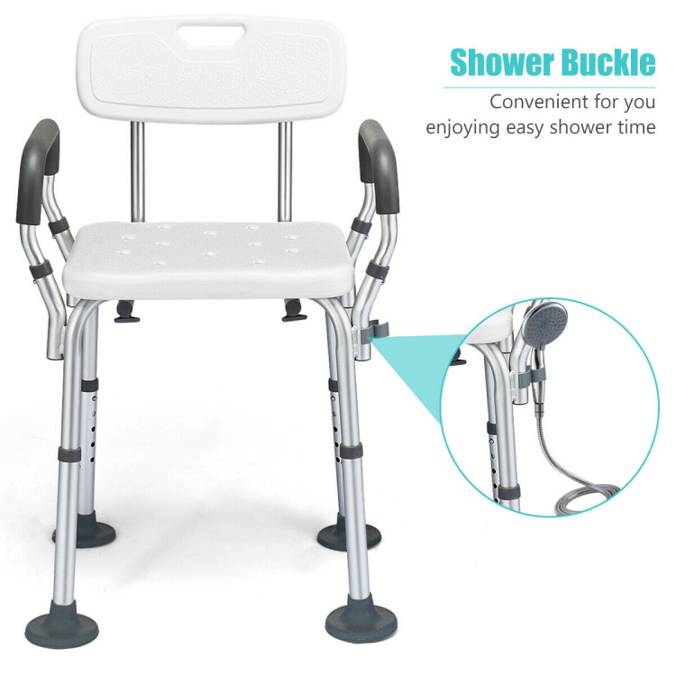 Shower Chair Spa Bathtub with Removable Armrests and BackCostway Gallery View 5 of 10