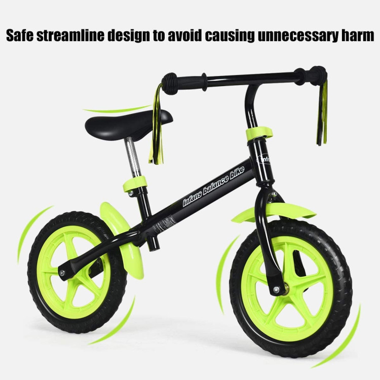 Adjustable Lightweight Kids Balance Bike-GreenCostway Gallery View 4 of 9