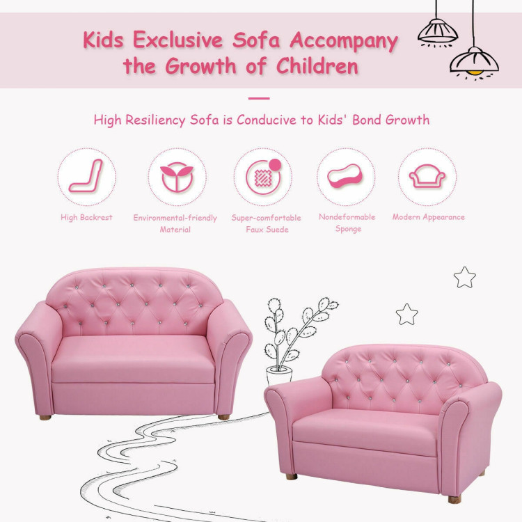 Kids Princess Armrest Chair Lounge CouchCostway Gallery View 11 of 13