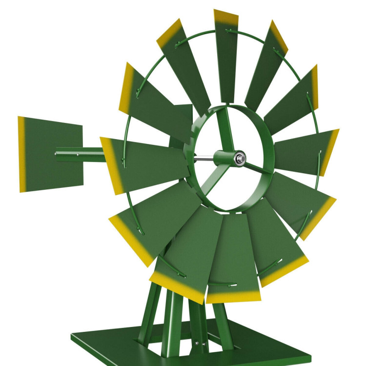 8 Feet Windmill Metal Ornamental Wind Wheel Weather Resistant-GreenCostway Gallery View 8 of 9