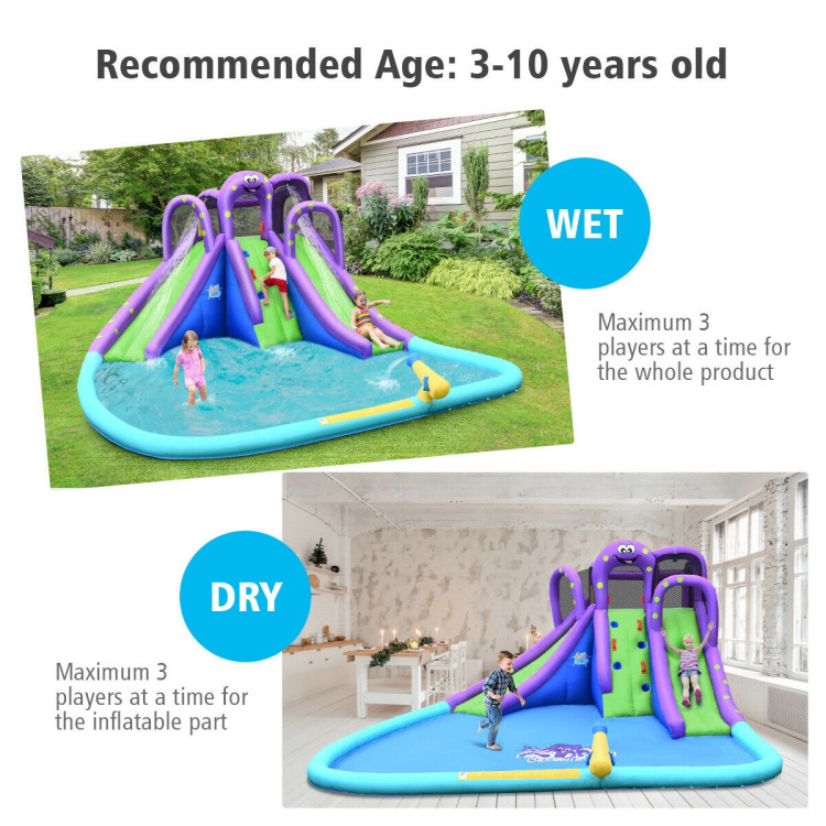 Inflatable Water Park Mighty Bounce House with PoolCostway Gallery View 9 of 12