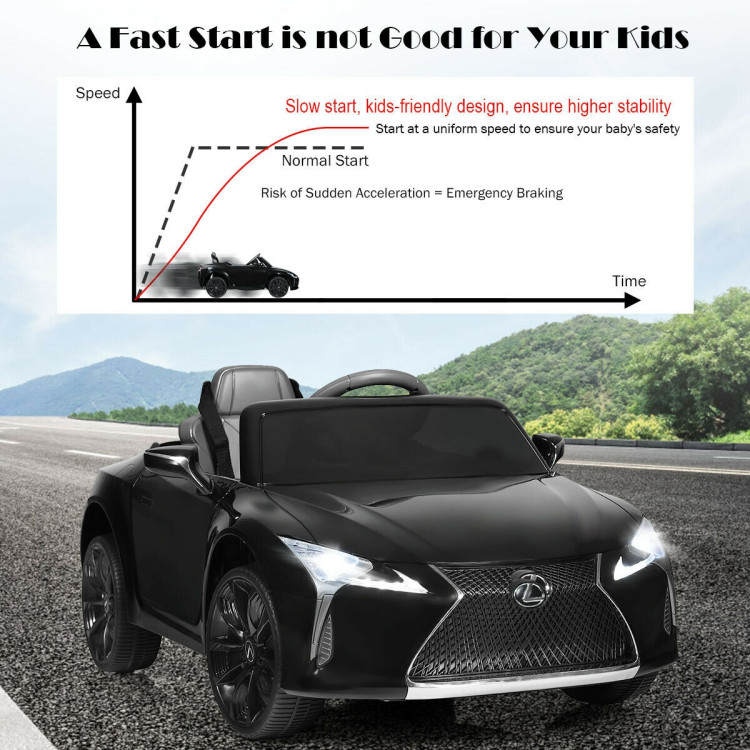 Kids Ride Lexus LC500 Licensed Remote Control Electric Vehicle-BlackCostway Gallery View 7 of 12