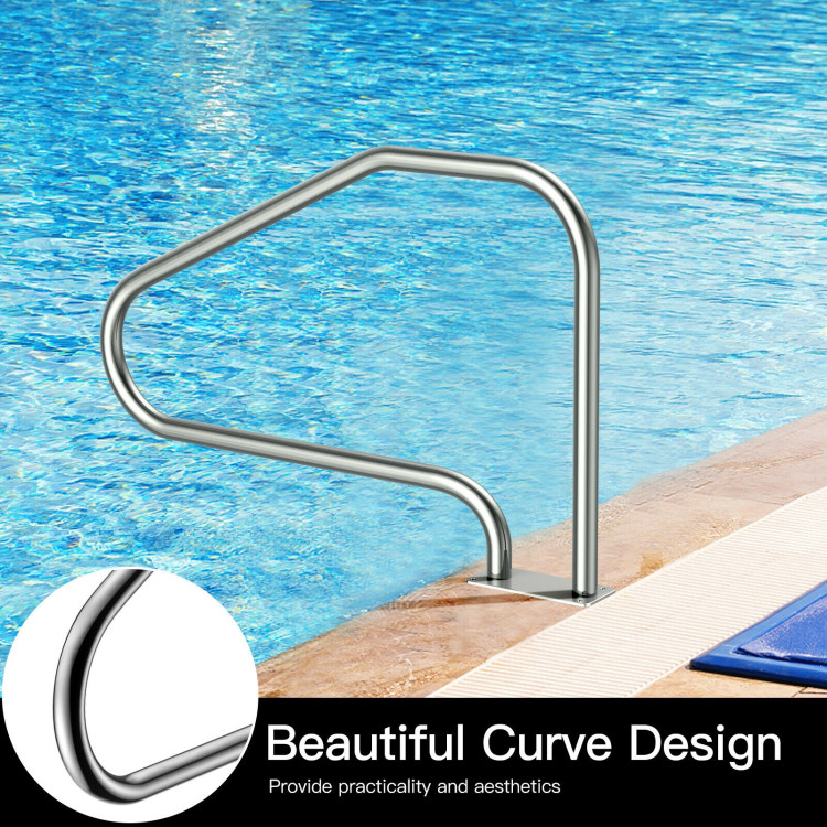 49 Inch Stainless Steel Mounted Swimming Pool Stair RailCostway Gallery View 10 of 12