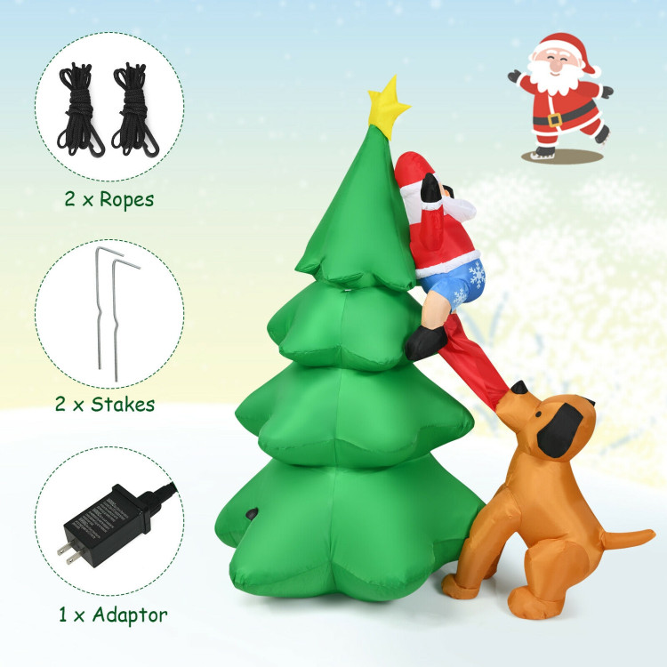 6.5 Feet Outdoor Inflatable Christmas Tree Santa Decor with LED LightsCostway Gallery View 9 of 10