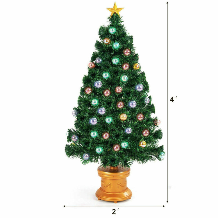 Pre-Lit Fiber Optical Firework Christmas Tree-4'Costway Gallery View 5 of 10