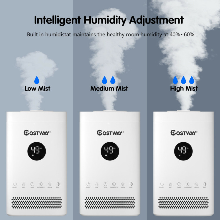 3.5L Quiet Top Fill Air Humidifier with Multiple ModeCostway Gallery View 5 of 12