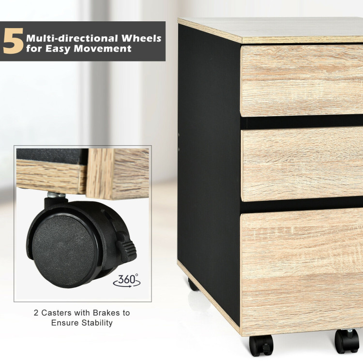 3-Drawer Mobile File Cabinet for Home OfficeCostway Gallery View 12 of 12