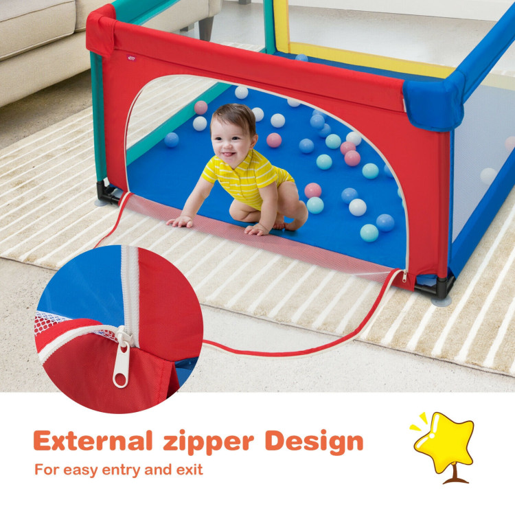 Large Safety Play Center Yard with 50 Balls for Baby Infant-MulticolorCostway Gallery View 9 of 12