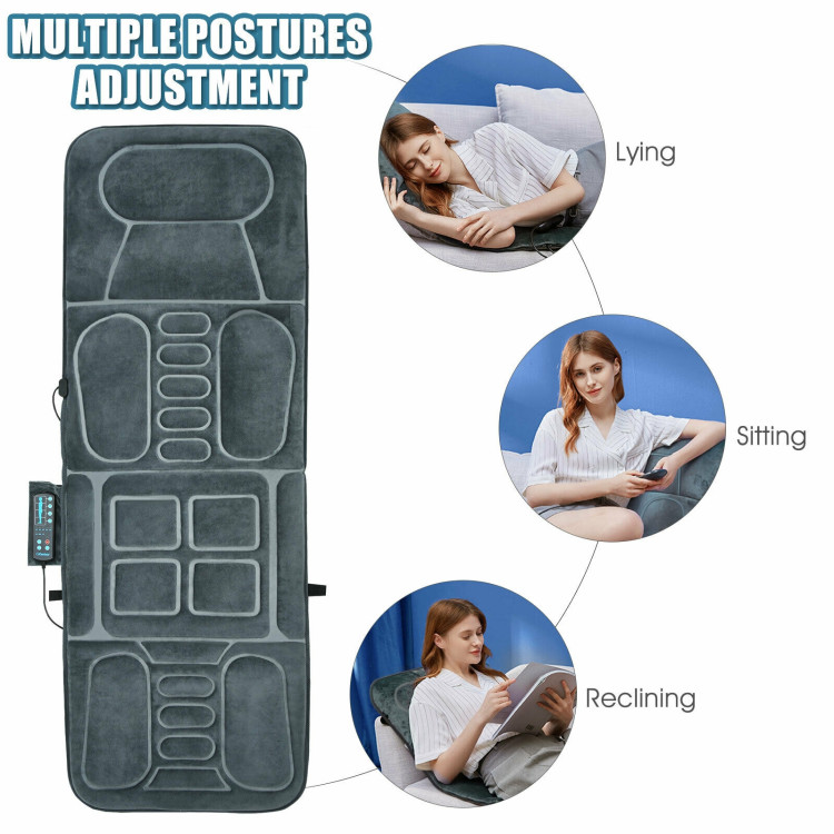 Foldable Massage Mat with Heat and 10 Vibration MotorsCostway Gallery View 3 of 12