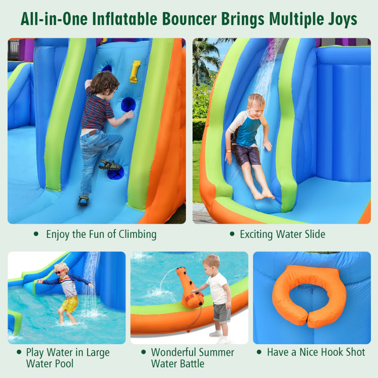 6-in-1 Inflatable Dual Water Slide Bounce House Without BlowerCostway Gallery View 10 of 12