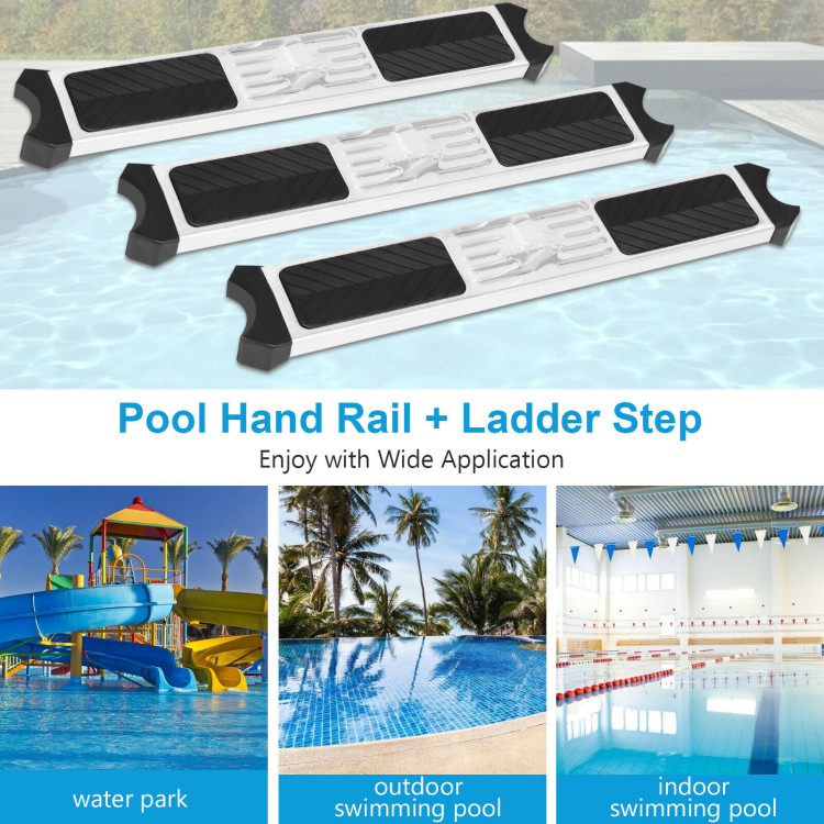 Split Swimming Pool Ladder Stainless Steel 3-Step Ladder and 2 HandrailsCostway Gallery View 9 of 11