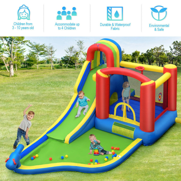 Inflatable Kid Bounce House Castle with BlowerCostway Gallery View 2 of 12