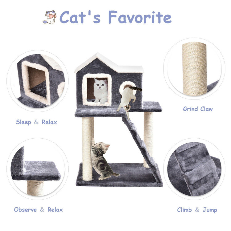 36 Inch Tower Condo Scratching Posts Ladder Cat TreeCostway Gallery View 7 of 11