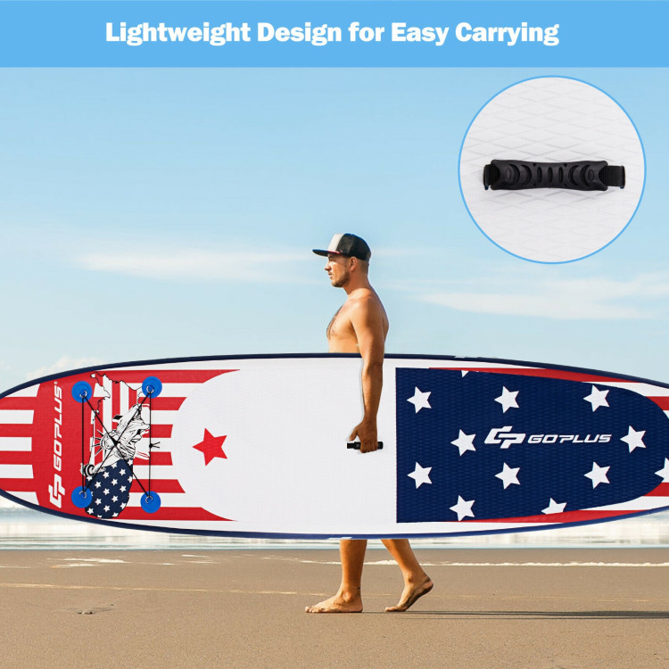 11 Feet Inflatable Stand up Paddle Board with 3 Fins ThrusterCostway Gallery View 8 of 12