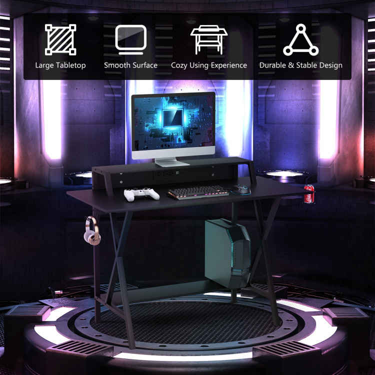 All-in-One Professional Gaming Desk with Cup and Headphone HolderCostway Gallery View 12 of 12