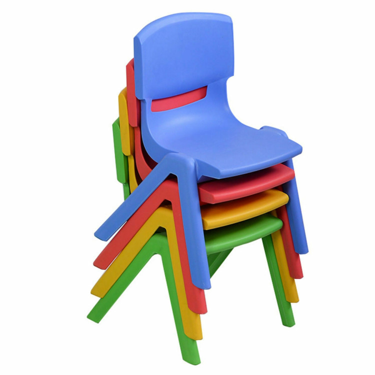 4-pack Colorful Stackable Plastic Children ChairsCostway Gallery View 1 of 6