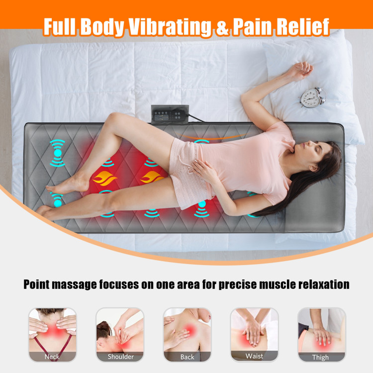 Foldable Mat Full Body Massager with 10 Vibration Motors and 3 Heating PadsCostway Gallery View 7 of 12