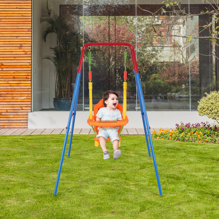 Toddler Swing Set High Back Seat with Swing SetCostway Gallery View 1 of 14