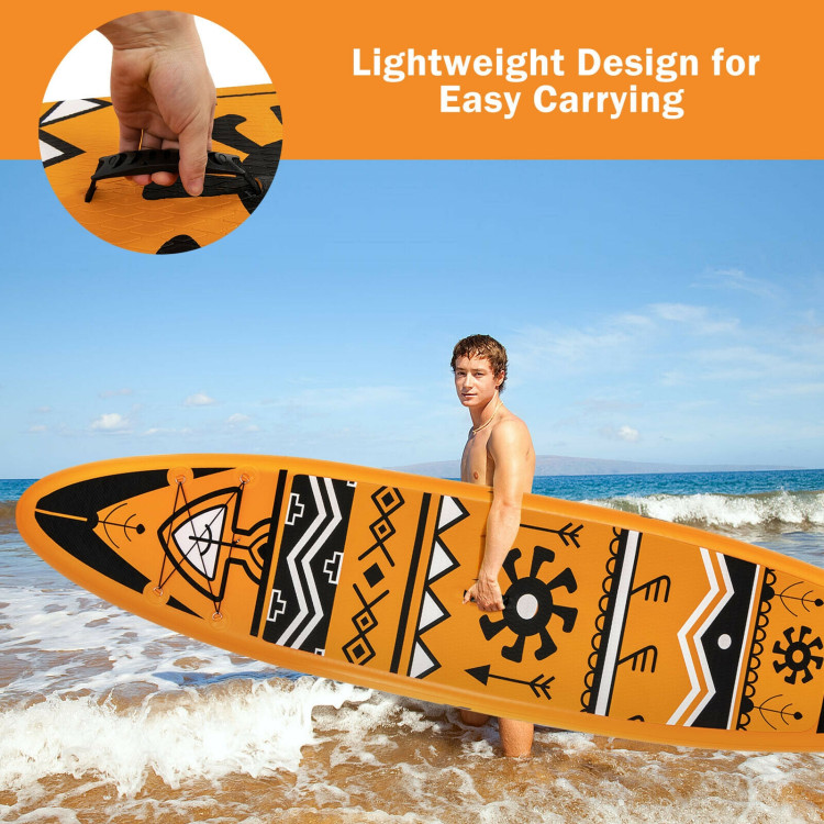 Inflatable Stand Up Paddle Board with Backpack Aluminum Paddle Pump-LCostway Gallery View 8 of 11
