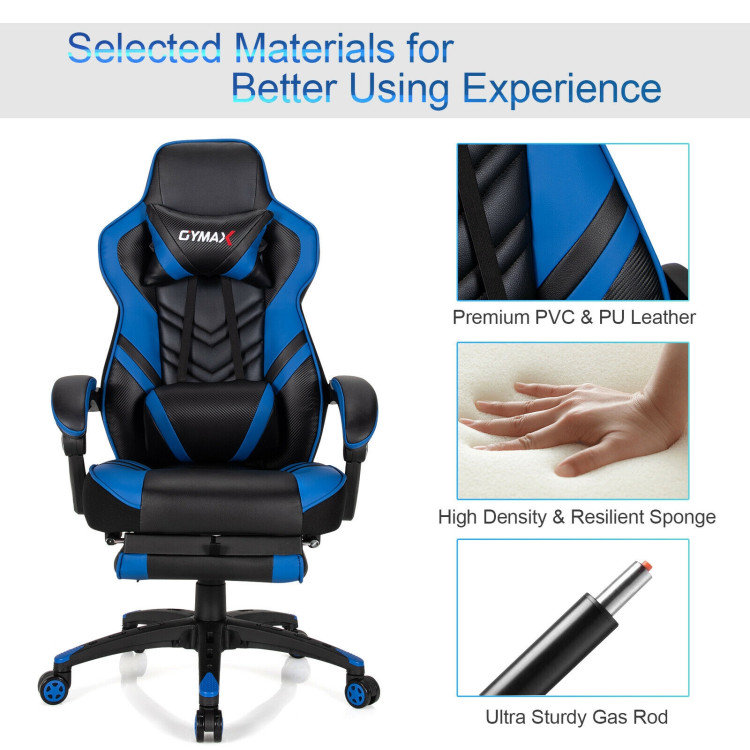Adjustable Gaming Chair with Footrest for Home Office-BlueCostway Gallery View 12 of 12