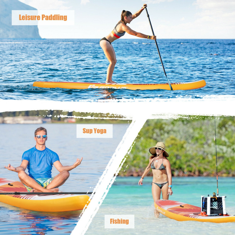 10.5 Feet Inflatable Stand Up board with Aluminum Paddle Pump-MCostway Gallery View 10 of 12